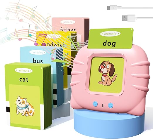 Photo 1 of Talking Flash Cards for Toddlers,ROATEE 224 Words Pocket Speech Toddler Toys,Autism Sensory Toys for Autistic Children,Montessori Leaning Toys for Toddlers Boys and Girls(Pink)
