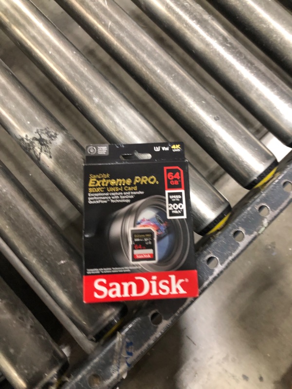 Photo 2 of SanDisk 64GB Extreme PRO SDXC UHS-I Memory Card - C10, U3, V30, 4K UHD, SD Card - SDSDXXU-064G-GN4IN 64GB Memory Card Only