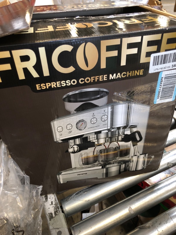 Photo 6 of Fricoffee Espresso Machine with Grinder Espresso Maker Stainless Steel with Milk Frother Cappuccino Machine Semi Automatic Espresso Machine