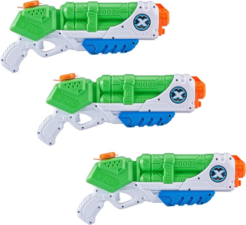 Photo 1 of  X-Shot Water Warefare Typhoon Water Blaster (3 Pack) by ZURU, Watergun for Summer, XShot Water Toys, Squirt Gun Soaker, Pump Action Water Toy for Children, Boys, Teen, Men (3 Blasters) 