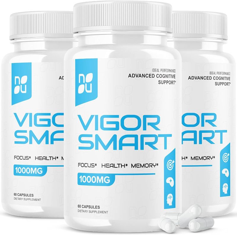 Photo 1 of (3 Pack) Vigor Smart Brain Booster Pills Advanced Cognitive Focus Support 1000mg (180 Capsules)