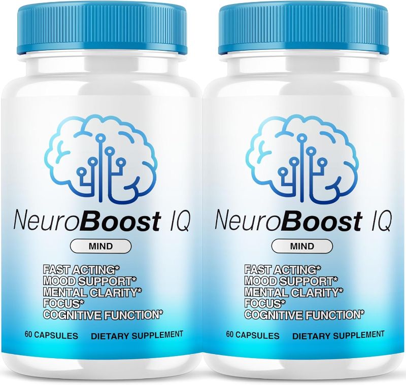 Photo 1 of (2 Pack) Neuro Boost IQ Supplement Brain Pills, NeuroBoost Mind Pills for Memory - NeuroBoostIQ Advanced Brain Boosting Formula Nootropic for Mind, Focus, Cognitive Supplement Brain (120 Capsules) 