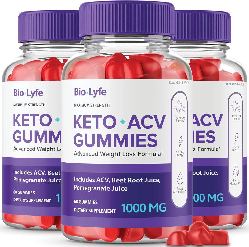 Photo 1 of (3 Pack) Biolyfe Keto Gummies Biolife Keto Gummies Bio Lyfe Biolife Keto ACV Gummies Bio Life Keto Gummies(180 Gummies) 