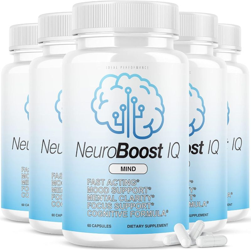 Photo 1 of (5 Pack) Neuro Boost IQ Supplement Brain Pills Mind Ben Carson Neurobooster Neuroboostiq (300 Capsules) 