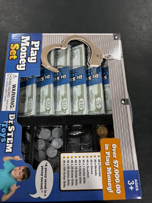 Photo 2 of Dr. STEM Toys Play Money for Kids: Durable Boxed Set Provides 400 Pieces of Realistic Fake Money Bills & Fake Coins for Pretend Play, Helps Kids Learn Financial Responsibility & More