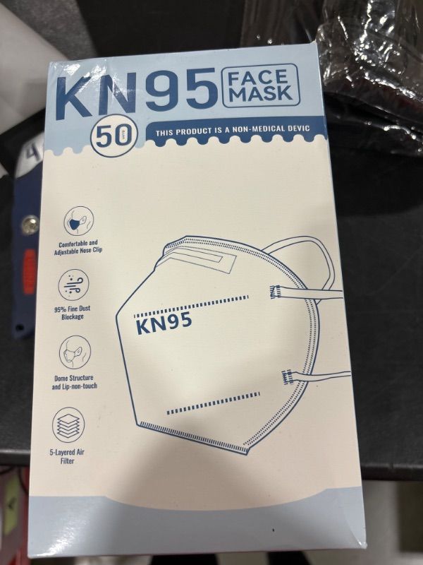 Photo 2 of YIDERBO KN95 Face Masks 50Pack, 5-Ply Breathable Disposable Face Mask Filter Efficiency?95%, White White-50