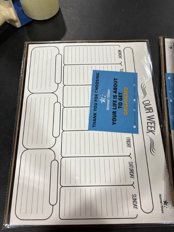 Photo 1 of HomeN’Stars Weekly White Board Dry Erase, Magnetic Weekly Planner for Fridge, Weekly Calendar Whiteboard Planner - Stain Resistant Technology - 3 Fine Tip Markers, Eraser, 10 Icons, 16inchX12inch 16" X 12" White