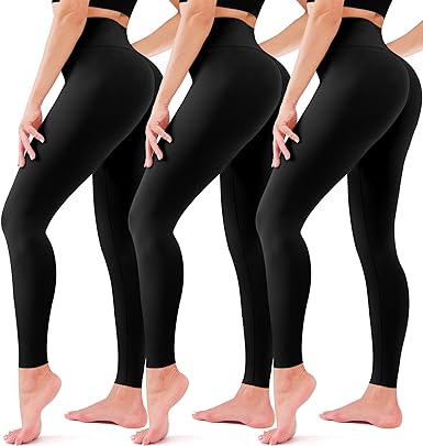 Photo 1 of 1/4 Pack Women’s High Waisted Yoga Leggings, Compression Workout Running Gym Athletic Pants for Women Tummy Control
medium