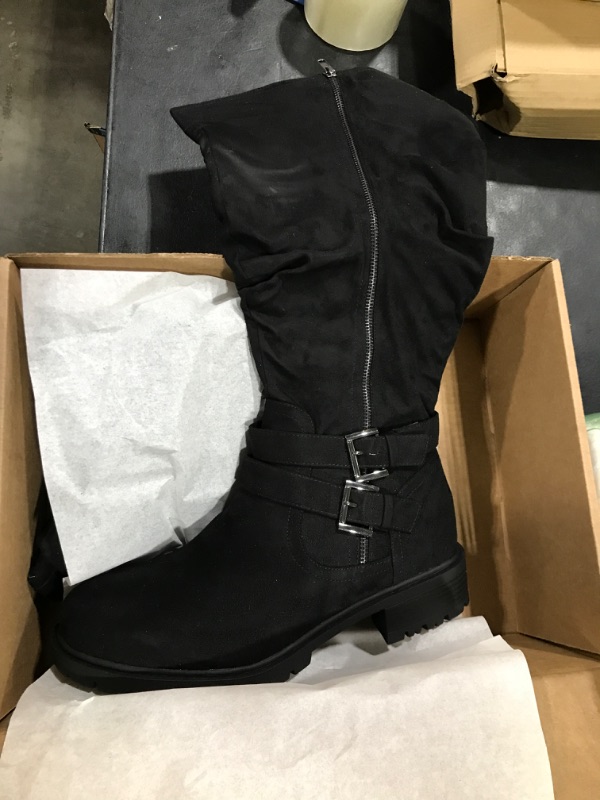 Photo 1 of 11.5   - Luoika Women's Extra Wide Calf Knee High Boots, Wide Width Winter Tall Boots. 7 X-Wide Grey 805