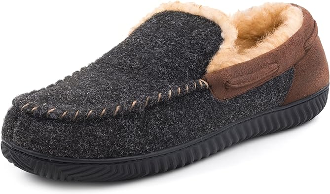 Photo 1 of 11 - RockDove Men's Hearthfire Memory Foam Moc Slipper 11 Black