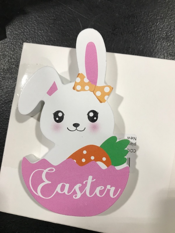 Photo 1 of 2Pcs Cute Spring Decorations for the Home, Farmhouse Wooden Bunny Table Signs Spring Tiered Tray Decor, Rustic Freestanding Spring Tabletop Decoration for Indoor Party Spring Gifts Kids