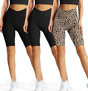 Photo 1 of Bluemaple 3 Pack Biker Shorts Women High Waisted-8" Womens Workout Running Athletic Spandex Soft Shorts for Yoga