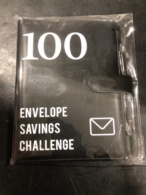 Photo 1 of 100 Envelopes Money Saving Challenge, 2023 PU Leather 100 Envelope Challenge Binder, Easy and Funny Way to Save $5,050 Budget Planner, 100-Day Envelope Challenge Kit Money Saving Binder