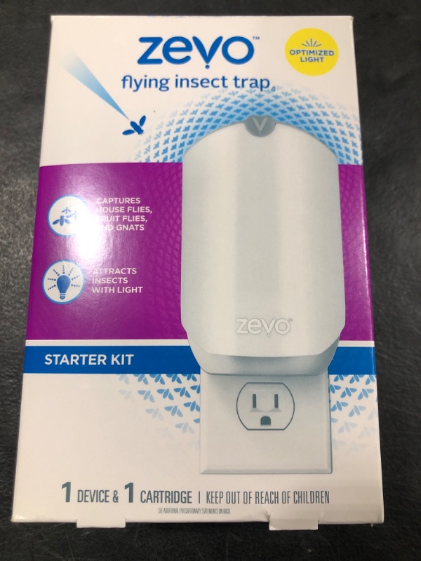 Photo 1 of Zevo Flying Insect Trap, Fly Trap Captures Houseflies, Fruit Flies, and Gnats (1 Plug-in Base + 1 Cartridge)