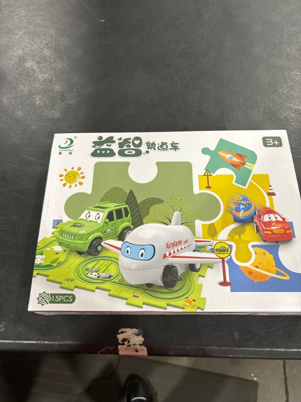 Photo 2 of 2023 New Puzzle Track Car Play Set,Toy Vehicle & Assembling Plastic Puzzle Board,Gifts for Boys Girls Age 3+ Year Old. (Sea, 15pcs) 15pcs Sea