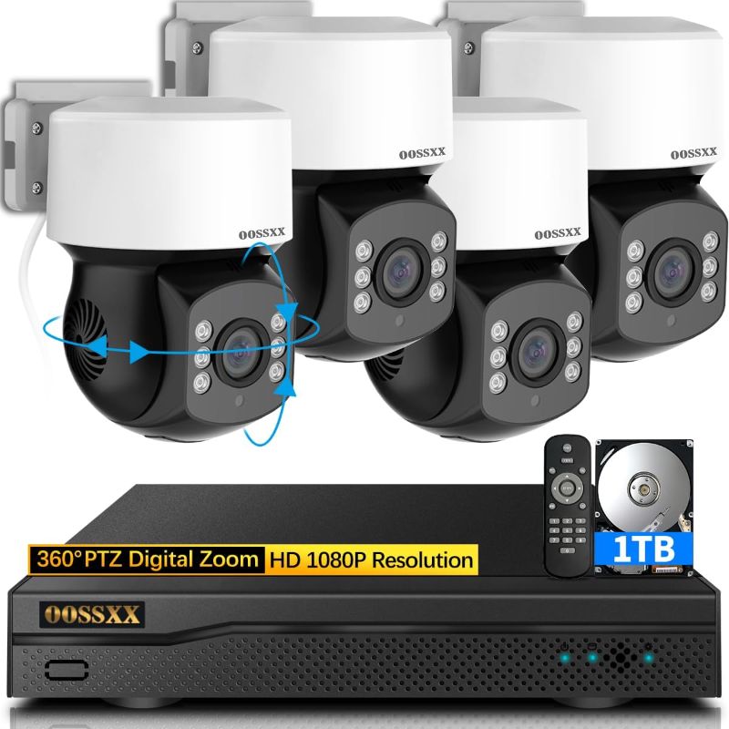 Photo 1 of OOSSXX (PTZ Full HD) Digital Zoom Wired Security Camera System Outdoor Dome Home Video Surveillance Cameras CCTV 