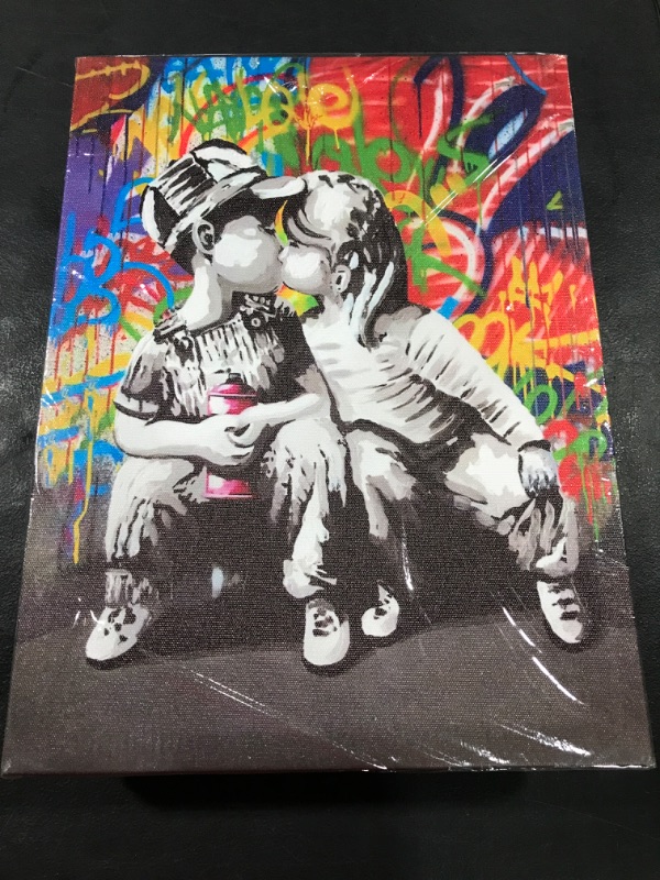 Photo 1 of 3 Pcs Framed Banksy Street Graffiti Wall Art 
