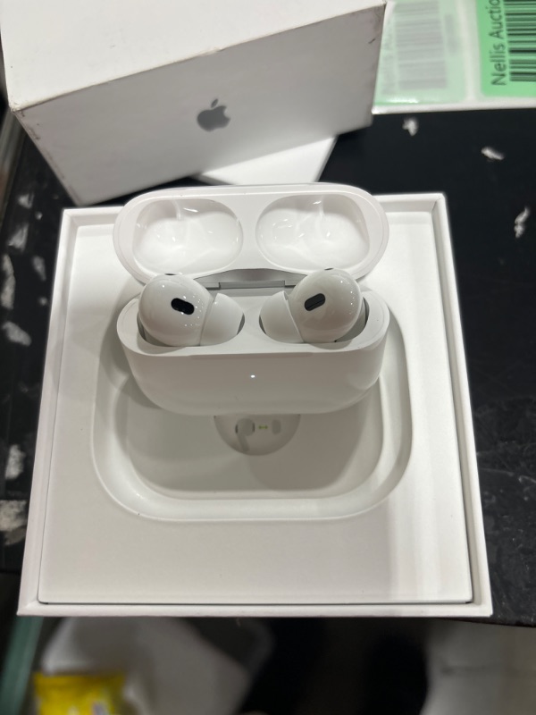 Photo 2 of Apple AirPods Pro (2nd Generation) Wireless Ear Buds with USB-C Charging, Up to 2X More Active Noise Cancelling Bluetooth Headphones, Transparency Mode, Adaptive Audio, Personalized Spatial Audio USB-C Without AppleCare+