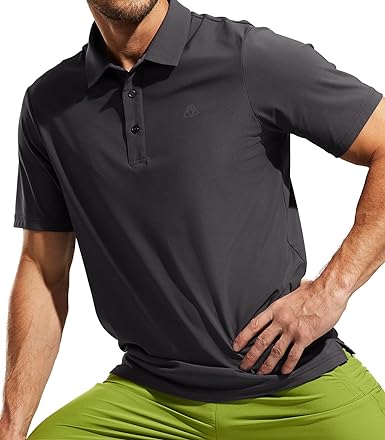 Photo 1 of Haimont Men’s UPF50+ Golf Polo Shirts Quick Dry Short Sleeve Lightweight Collared Shirts Moisture Wicking Hiking Fishing Polo Small