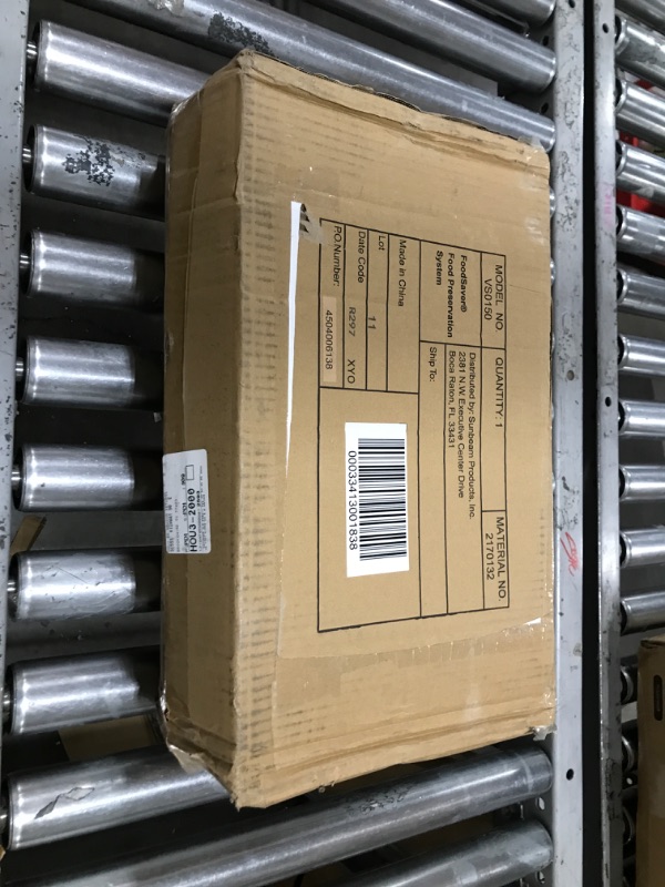 Photo 1 of FoodSaver VS0150 PowerVac Compact Vacuum Sealing Machine, Vertical Vacuum Sealer Storage, Black & FoodSaver Vacuum Sealer Bags for Airtight Food Storage and Sous Vide, 1 Quart Precut Bags (44 Count) Black Sealing Machine + Seal Bags, 44 Count