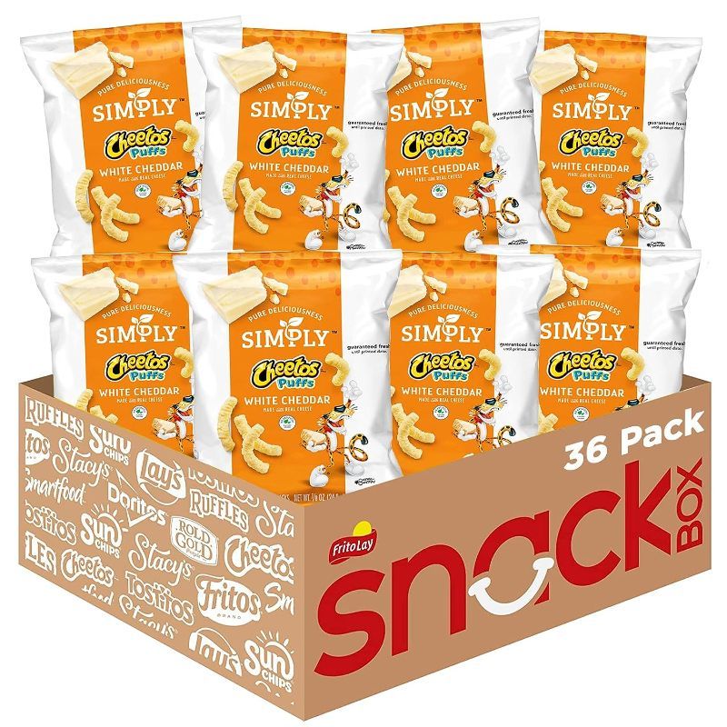 Photo 1 of  
EXP: 06/04/2024 - Simply, Cheetos Puffs White Cheddar, 0.875 Ounce (Pack of 36)