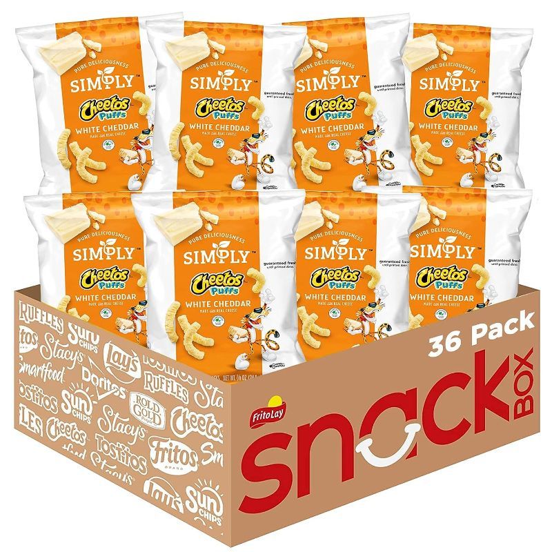 Photo 1 of 
EXP: 06/04/2024 - Simply, Cheetos Puffs White Cheddar, 0.875 Ounce (Pack of 36)