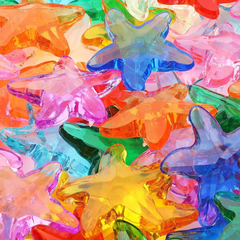 Photo 1 of Starfish Decor - Gemstones and Crystals - Pack of 580g - Vase Filler - Jewels for Crafts - Fish Tank Rocks - Sensory Bin Filler - Gems for Crafting - Fake Ice - Starfish for Crafts - Multicolored
