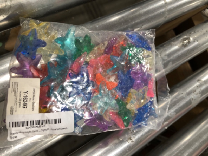 Photo 2 of Starfish Decor - Gemstones and Crystals - Pack of 580g - Vase Filler - Jewels for Crafts - Fish Tank Rocks - Sensory Bin Filler - Gems for Crafting - Fake Ice - Starfish for Crafts - Multicolored
