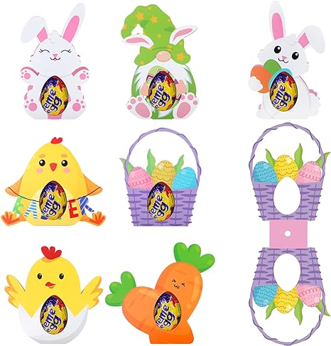 Photo 1 of 32 Pcs Easter Egg Holders Chocolate Egg Display Stand Bunny Eggs Box Gnome Egg Basket Carrot Shape Easter Candy Holder for Easter Candy Decoration Gifts, 8 Styles