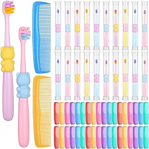 Photo 1 of 120 Pieces Travel Toothbrush and Hair Combs Set Bulk for Kids, Fine Tooth Comb and Child Toothbrush for Operation Christmas Gifts Homeless Care Package Supplies(Bear)
