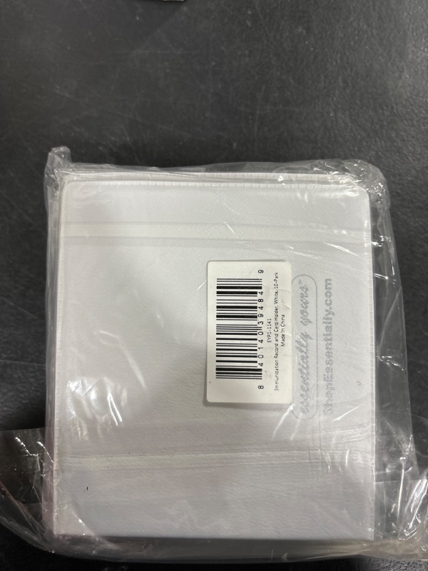 Photo 2 of Essentially Yours CDC Vaccine Immunization Record and Card Holder with Three Clear Card Sleeves, White, 10 Pack White 10-Pack