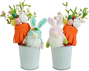 Photo 1 of 2 Pack Easter Table Decorations, Artificial Easter Flower Decor Easter Tables Centerpieces for Home Mantle Easter Party
