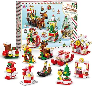 Photo 1 of Advent Calendar 2023 - Toy Building Sets for Christmas Holiday Countdown Building Block Sets for kids Toy Gift Idea to Adventure with Daily Collectible Surprises(Christmas Sleigh)