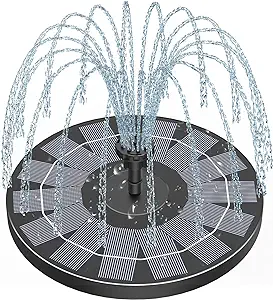 Photo 1 of AISITIN Solar Fountain Pump 2023 Upgrade Solar Bird Bath Fountain with 6 Nozzles, 2.5W Solar Water Fountain for Bird Bath, Garden, Ponds, Pool, Fish Tank and Outdoor
