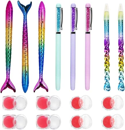 Photo 1 of 16 Pcs Diamond Art Paintings Tool, 8 Pcs Handmade Diamond Art Pen Kits-Mermaid Spiral Diamond Art Paintings Point Drill Pens, 8 Pcs Diamond Art Paintings Tools of Glue Clay (Pink)
