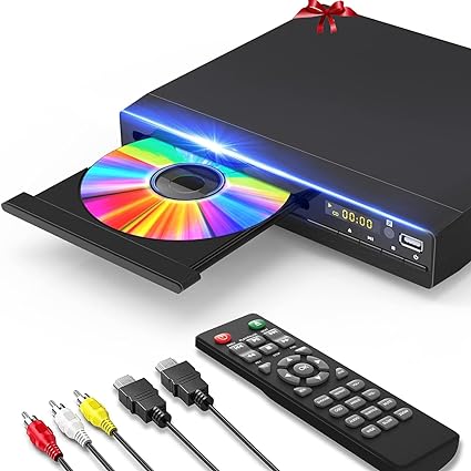 Photo 1 of DVD Player, HDMI Region Free DVD Players for Smart TV, 1080P Upscaling, USB Input, HDMI/RCA Output Cable Included, Breakpoint Memory, Built-in PAL/NTSC, CD Players for Home
