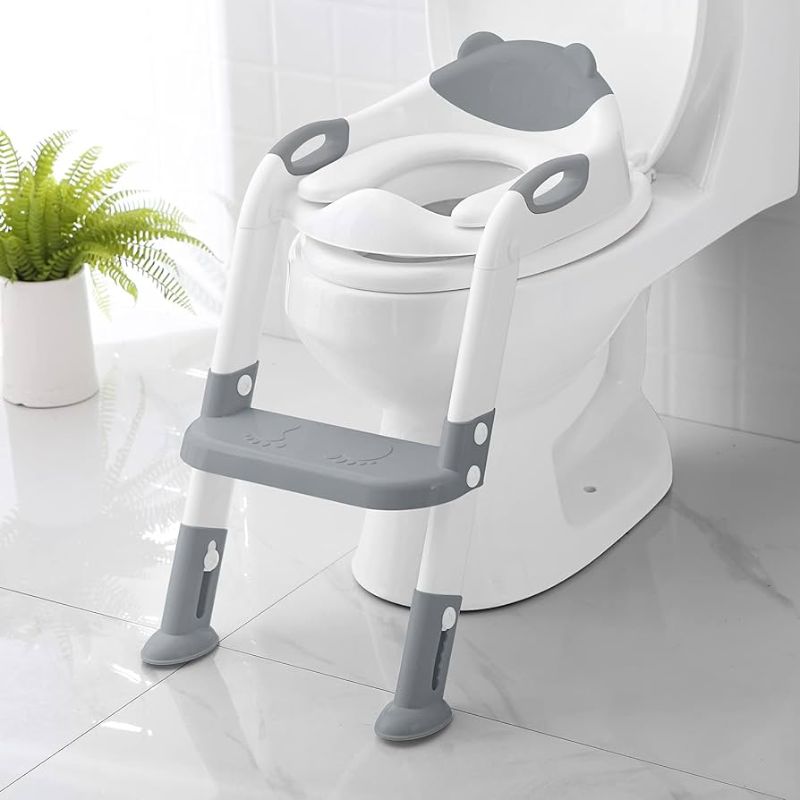 Photo 1 of Potty Training Seat with Step Stool Ladder,SKYROKU Potty Training Toilet for Kids Boys Girls Toddlers-Comfortable Safe Potty Seat with Anti-Slip Pads Ladder 