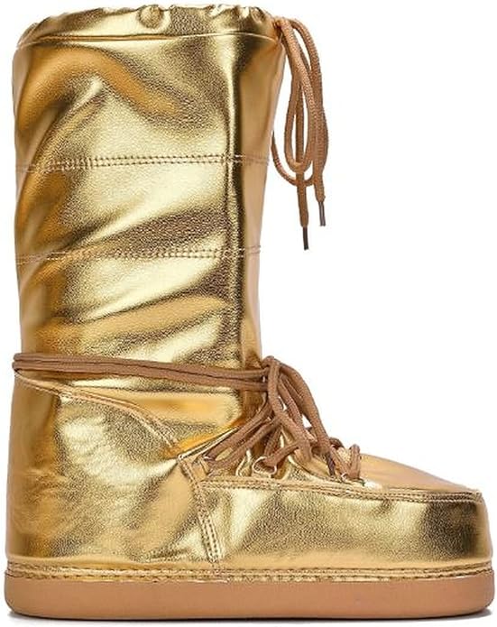 Photo 1 of Cape Robbin Polar Warm Winter Boots for Women Girls, Lace Up Faux Fur Moon Boots, Ladies Winter Boots SIZE 9