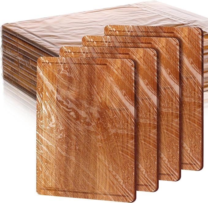 Photo 1 of 12 Pcs Wood Cutting Board Bulk Kitchen Chopping Boards Rectangular Cutting Board with Juice Groove Large Wooden Cutting Board for Kitchen Meat Cheese Bread Vegetables (11 x 8.75 Inch,Walnut Wood)