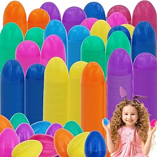Photo 1 of The Dreidel Company Fillable Easter Eggs with Hinge Bulk Colorful Bright Plastic Easter Eggs, Perfect for Easter Egg Hunt, Suprise Egg, Easter Hunt, 2.25" Assorted Colors (50-Pack)