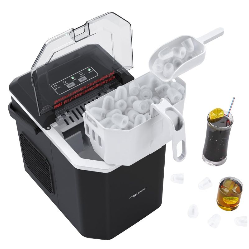 Photo 1 of  Ice Makers Countertop, Ice Machine with Carry Handle, 9 Cubes in 6 Mins, 26.5 lbs per Day, Self-Cleaning Portable Ice Maker for Home/Kitchen/Office/Party/RV 