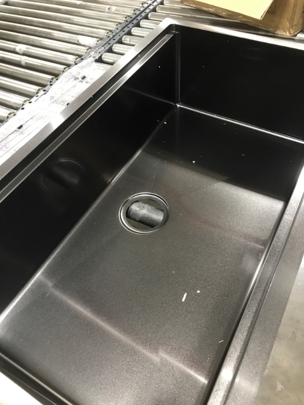 Photo 1 of 33 Inch Black Undermount Kitchen Sink Workstation-Bokaiya 33x19 Kitchen Sink Undermount 16 Gauge Deep Stainless Steel Single Bowl Undermount Workstation Sink with Cutting Board 33 W x 19 D x 10 H Black(Workstation?