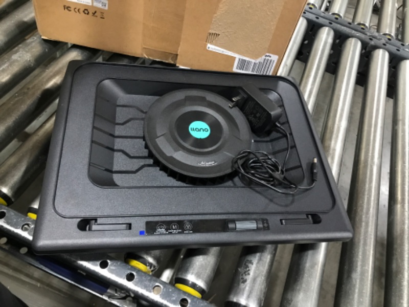 Photo 2 of 2023 New Gaming Laptop Cooling Pad with Powerful Turbofan, RGB Laptop Cooler Radiator with Infinitely Variable Speed, Touch Control, LCD Screen, 3-Port USB, Seal Foam for Rapid Cooling Laptop 15-19in V12(Hub+RGB)