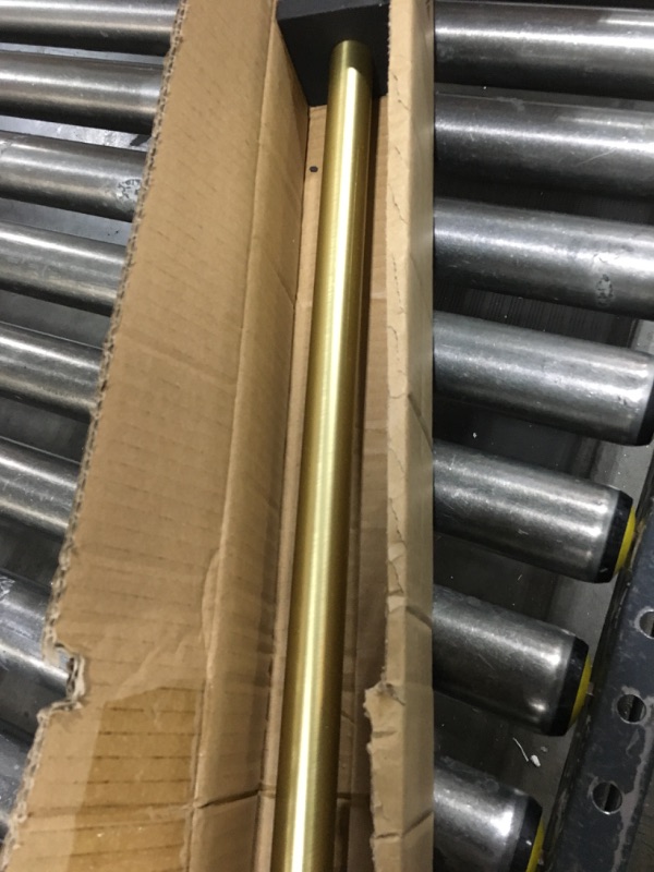 Photo 2 of Curtain rods, 1Inch Diameter Single Curtain Rod 48-84inch Telescoping Decorative Drapery Rods with ARC Finsh End Caps, Brass Brass 48-84"
