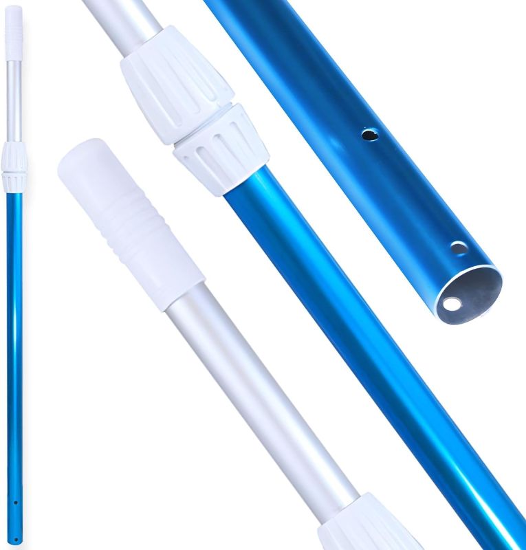 Photo 1 of Hydro Tools 8351 6- to 12-Foot Adjustable Blue Anodized Step-Up Telescopic Pool Pole 