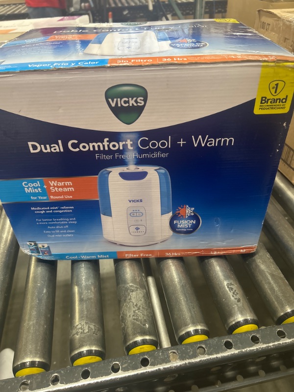 Photo 3 of Vicks Dual Comfort – Cool + Warm Mist Humidifier (VWC775) – Warm and Cool Mist Humidifier with Fusion Mist Technology and Heated Medicine Cup, for Year-Round Use in Large Rooms