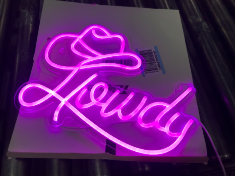 Photo 1 of HOWDY NEON SIGN, PINK