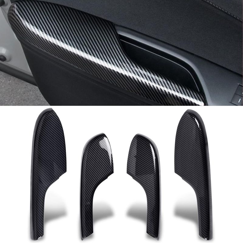 Photo 1 of YOMTOVM Door Armrest Interior Panel Trim Cover Carbon Fiber Pattern Compatible with Honda 10th Civic 2016-2021 Accessories 