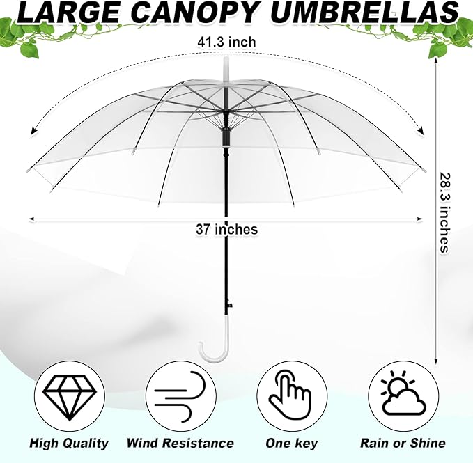 Photo 1 of Clear Umbrellas with  J Hook Handle, 2 Pack