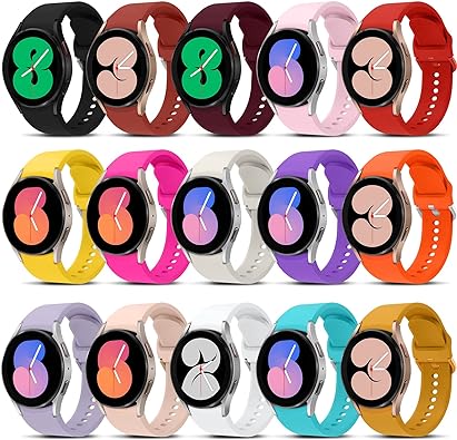 Photo 1 of 15Pack Galaxy watch 6/5/4 band 44mm 40mm,for Samsung galaxy watch 6/4 classic Bands 47mm 43mm 46mm 42mm Women men,Silicone Sport Strap galaxy watch 5 pro 45mm,no gap Bracelet Correa Replacement Wristbands 